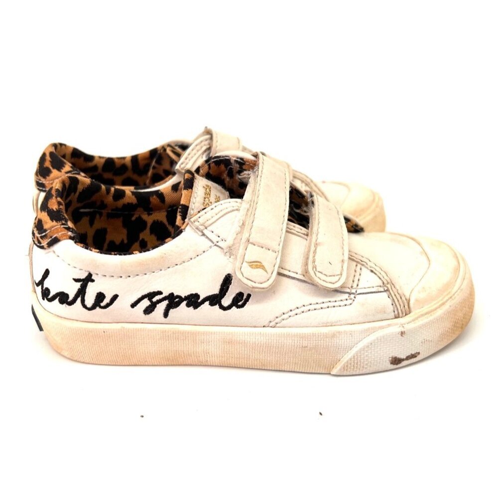 Keds x Kate Spade Girls Sneakers Cheetah Print Size 10 Hook and Loop Closure